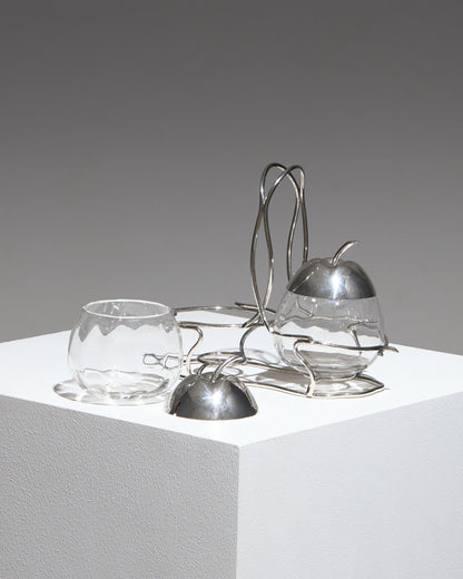 Glass and metal jam container, 1970s 