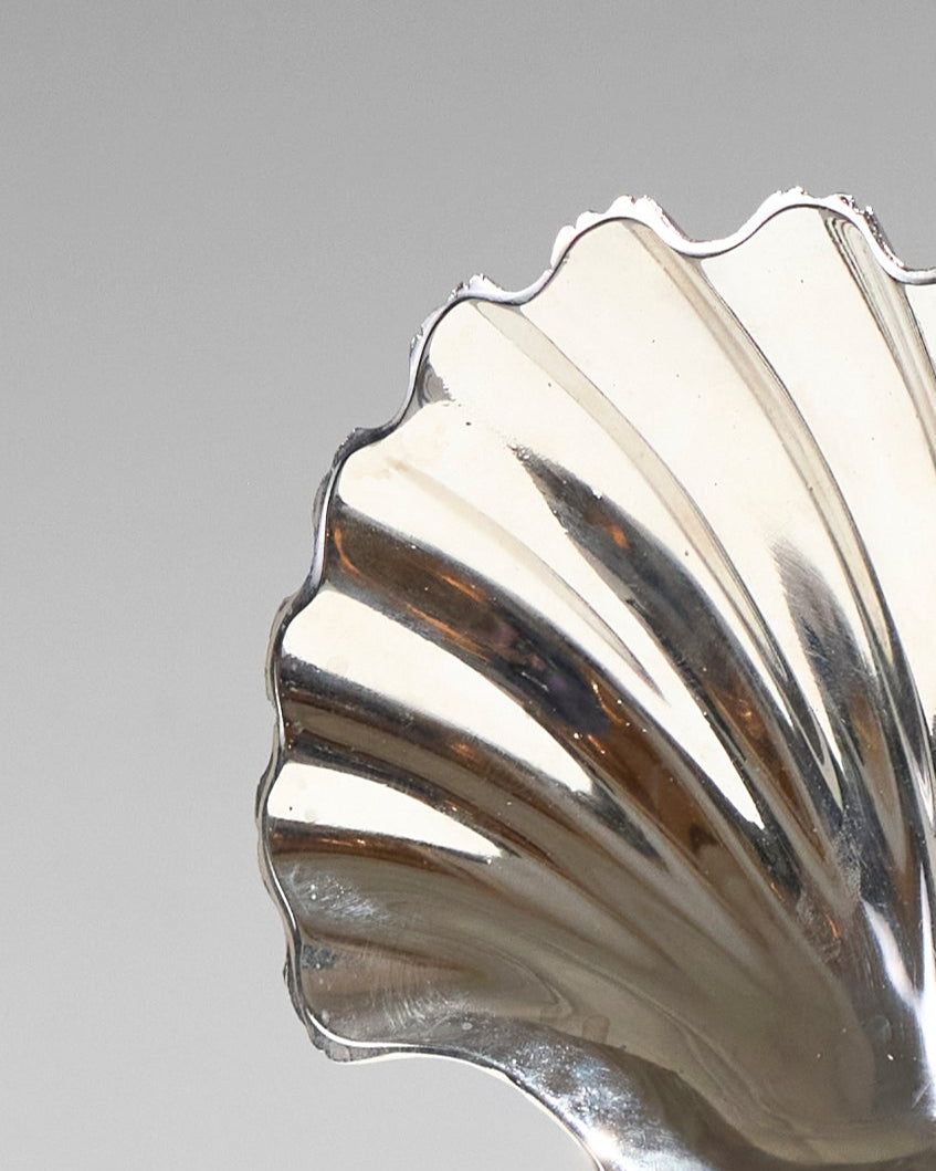 LARGE METAL SHELL SOAP DISH, 1930s