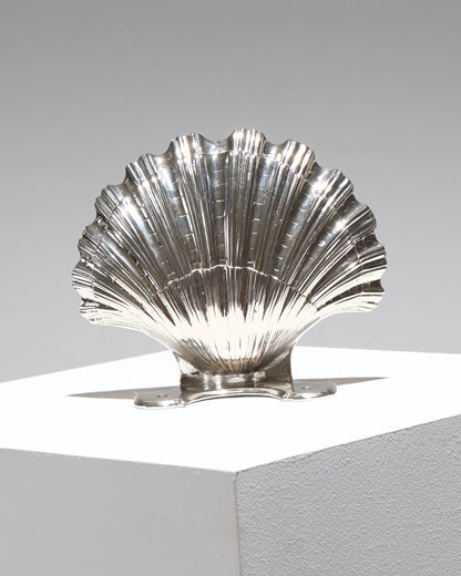 LARGE METAL SHELL SOAP DISH, 1930s