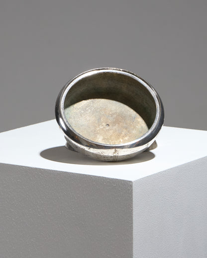 BOÎTE POULE EN LAITON ARGENTÉ, 1970s