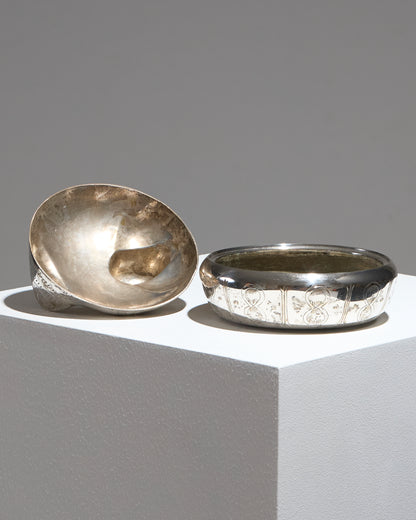 BOÎTE POULE EN LAITON ARGENTÉ, 1970s