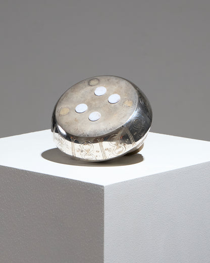 BOÎTE POULE EN LAITON ARGENTÉ, 1970s