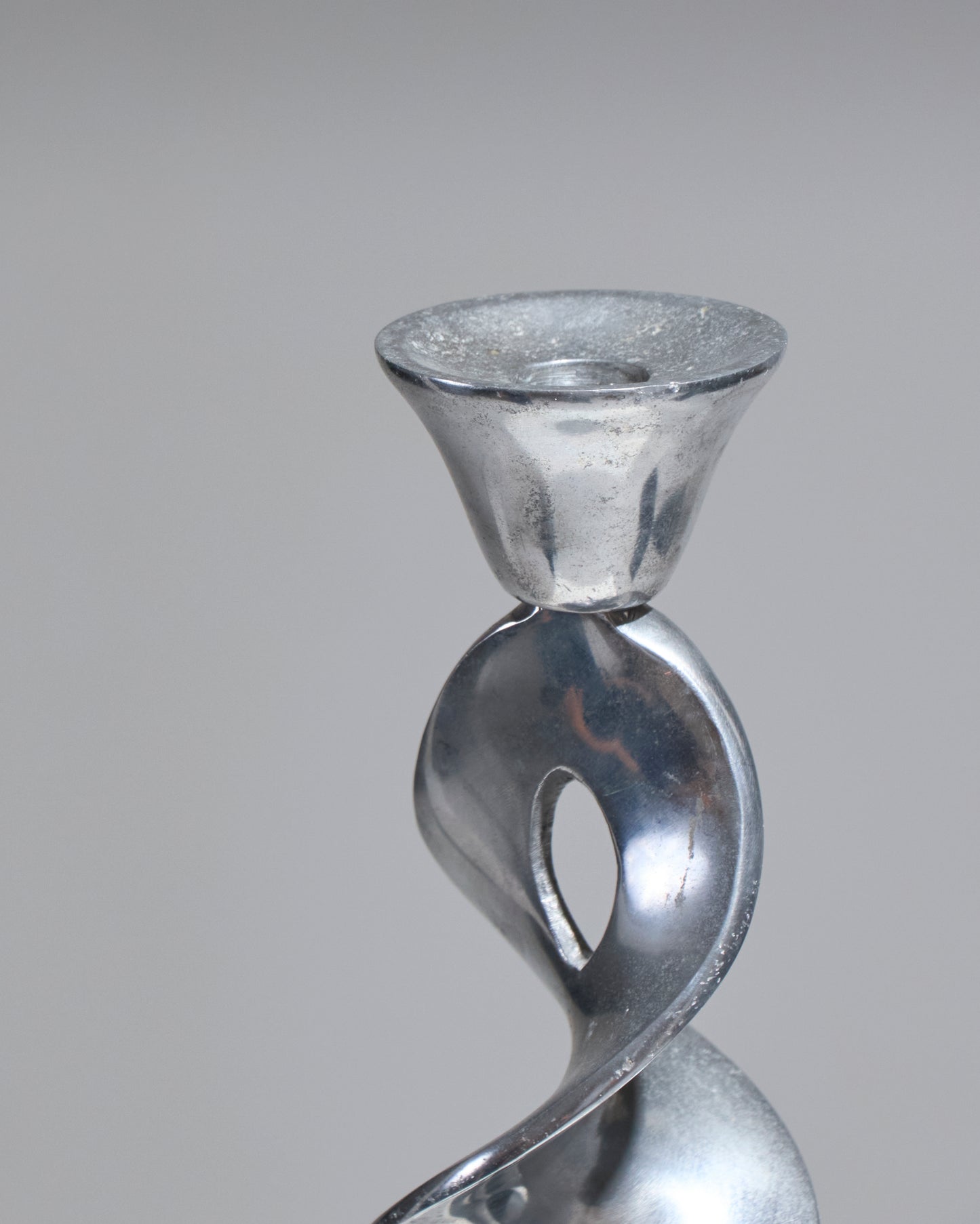 Twisted metal candlestick, 1980s