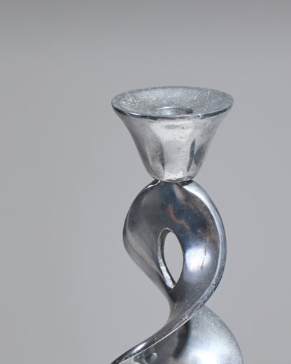 Twisted metal candlestick, 1980s