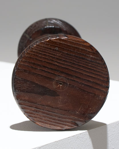 PAIRE DE BOUGEOIRS EN BOIS TORSADÉ, 1950s