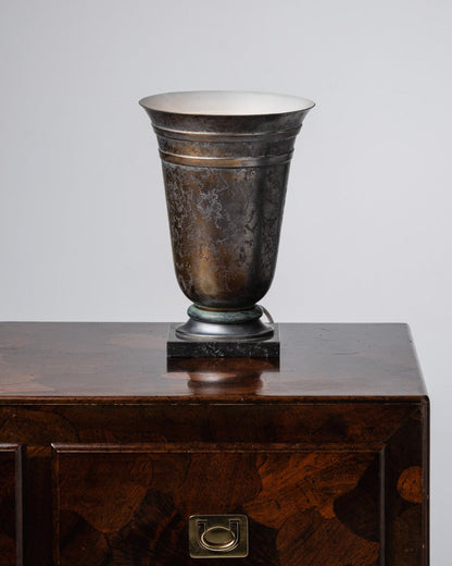 ART DECO METAL AND COPPER TULIP LAMP, 1930s