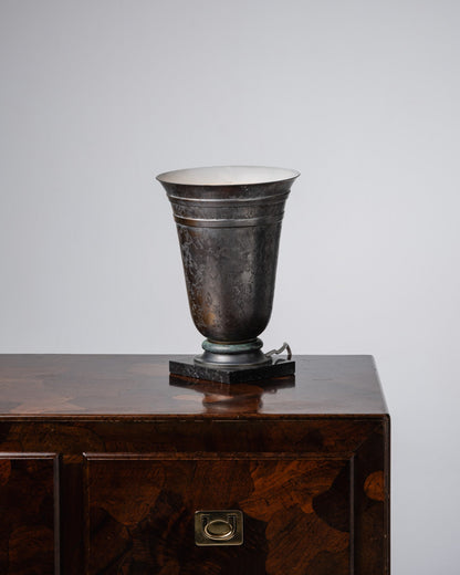 ART DECO METAL AND COPPER TULIP LAMP, 1930s