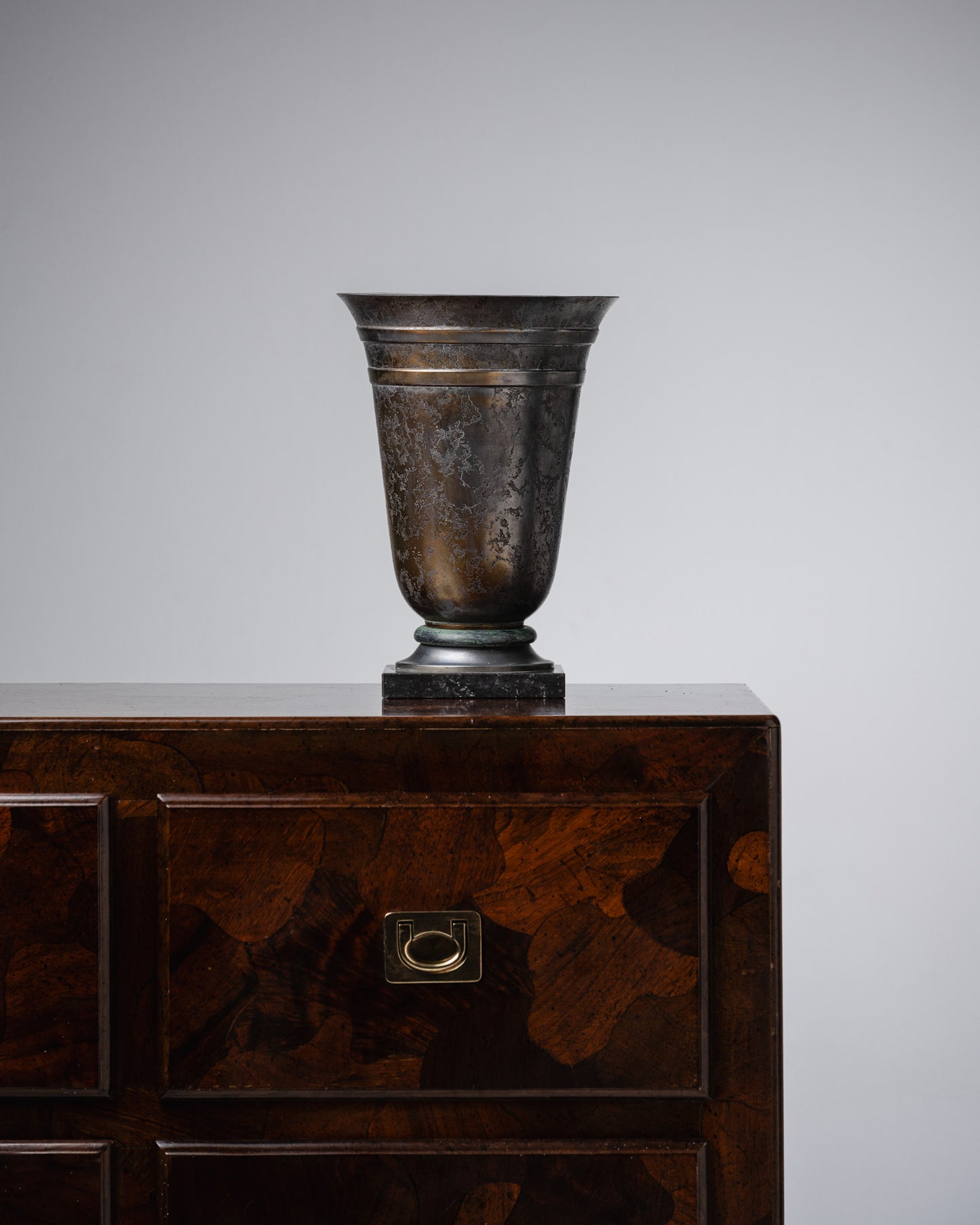 ART DECO METAL AND COPPER TULIP LAMP, 1930s