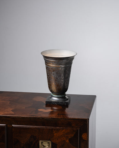 ART DECO METAL AND COPPER TULIP LAMP, 1930s