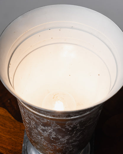 ART DECO METAL AND COPPER TULIP LAMP, 1930s