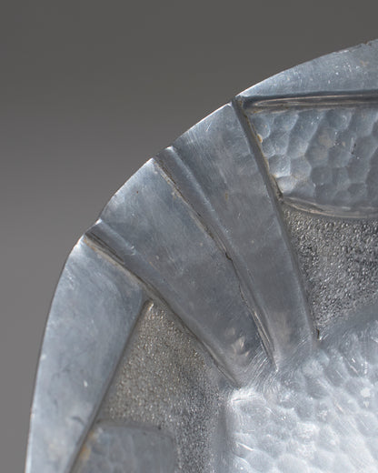 HAMMERED PEWTER DISH, LOUIS HOUZEAUX, 1930s