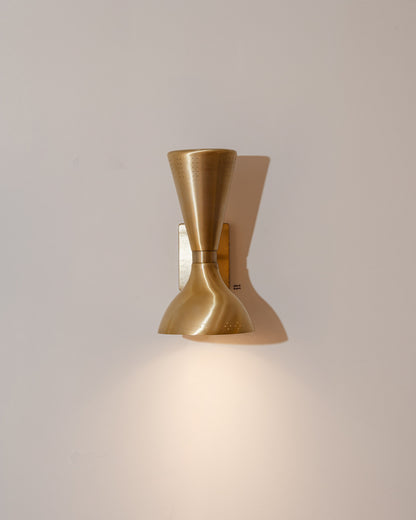 PAIR OF DIABOLO GOLD WALL LIGHTS, 1960s