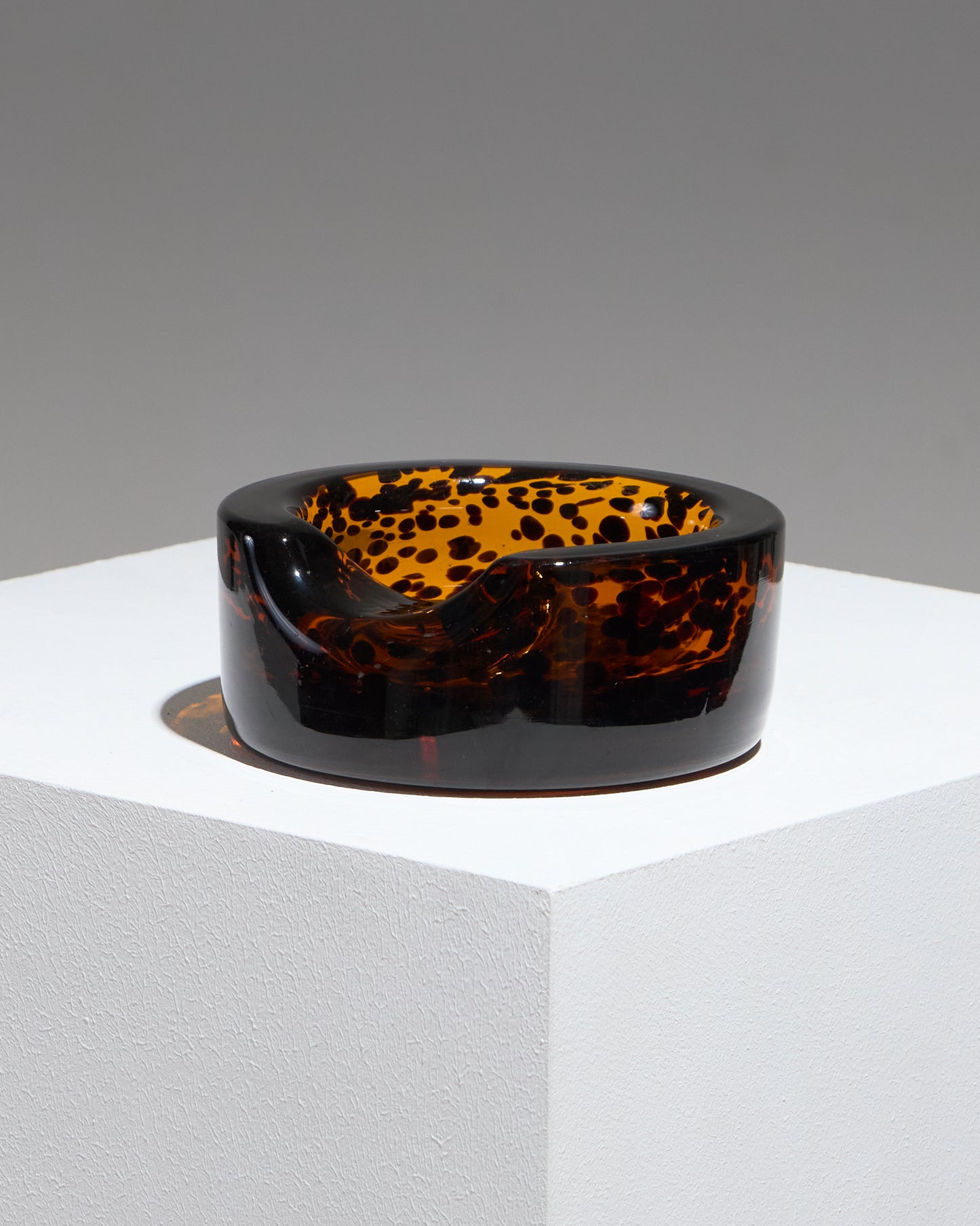 MURANO AMBER GLASS ASHTRAY, 1960s