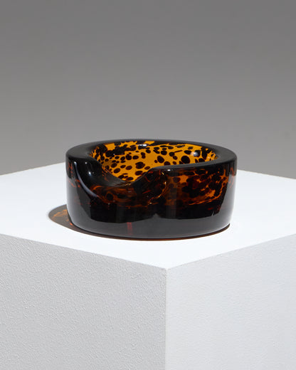 MURANO AMBER GLASS ASHTRAY, 1960s