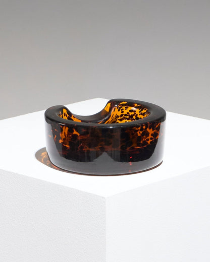 MURANO AMBER GLASS ASHTRAY, 1960s