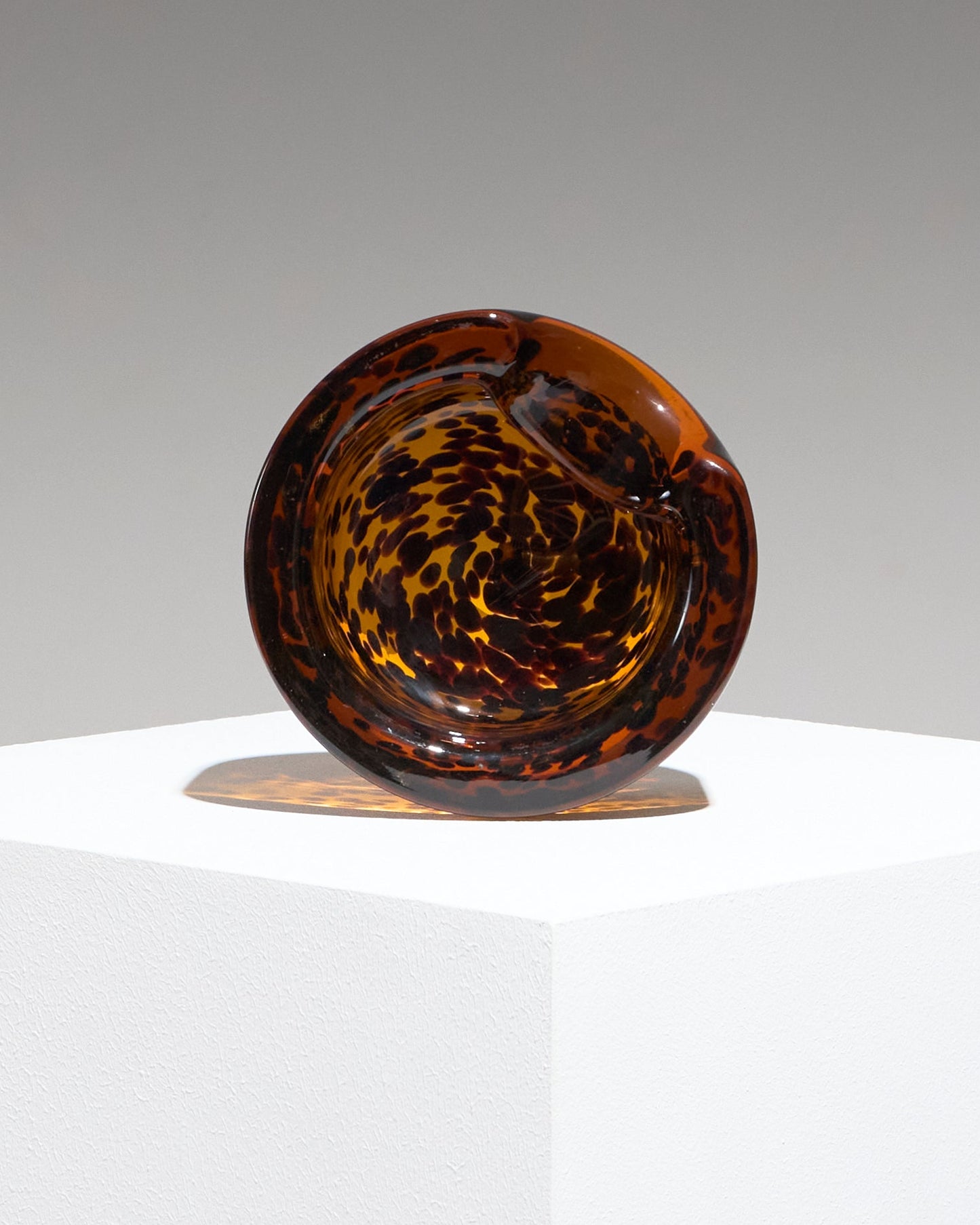 MURANO AMBER GLASS ASHTRAY, 1960s
