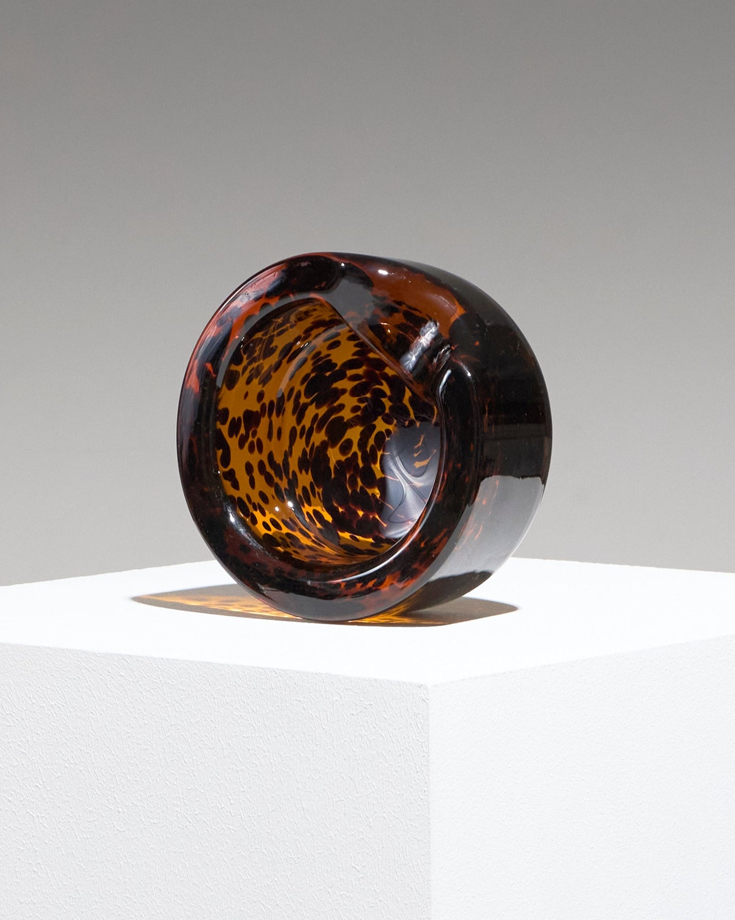 MURANO AMBER GLASS ASHTRAY, 1960s
