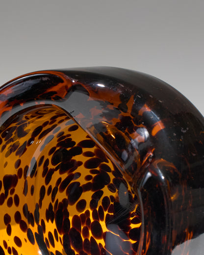 MURANO AMBER GLASS ASHTRAY, 1960s