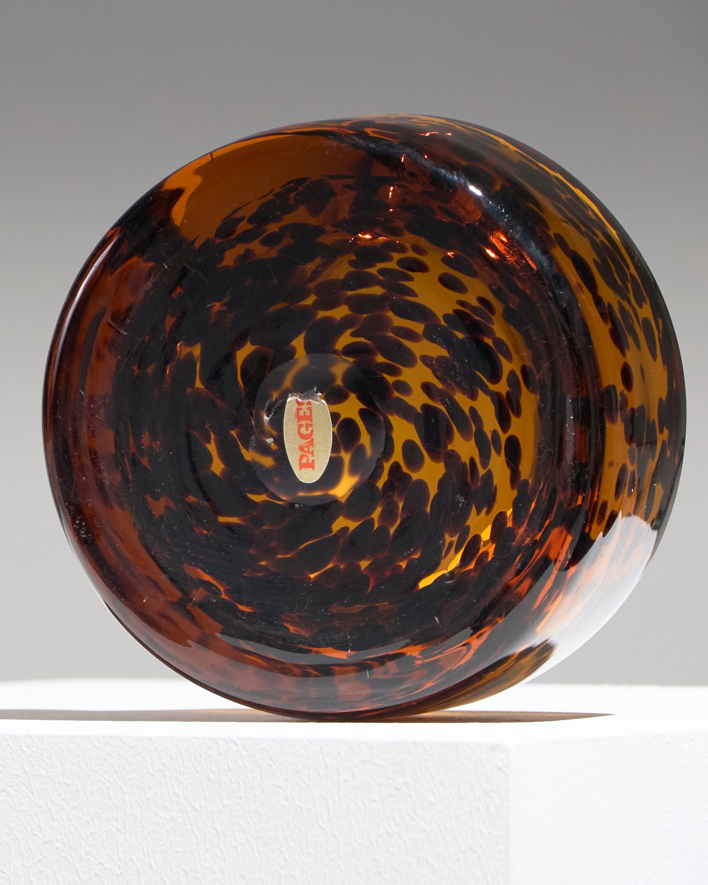 MURANO AMBER GLASS ASHTRAY, 1960s
