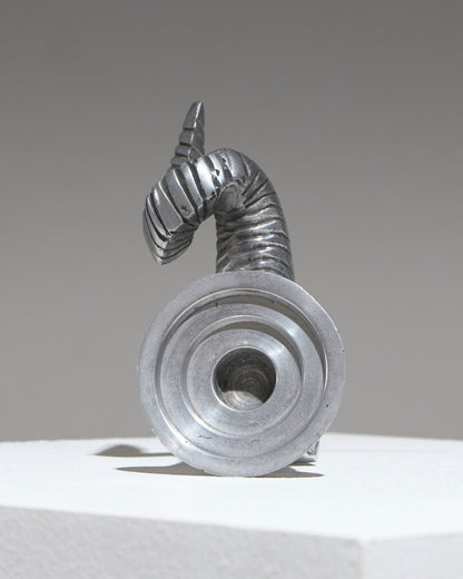 Pair of silver-plated horn candlesticks, 1960s