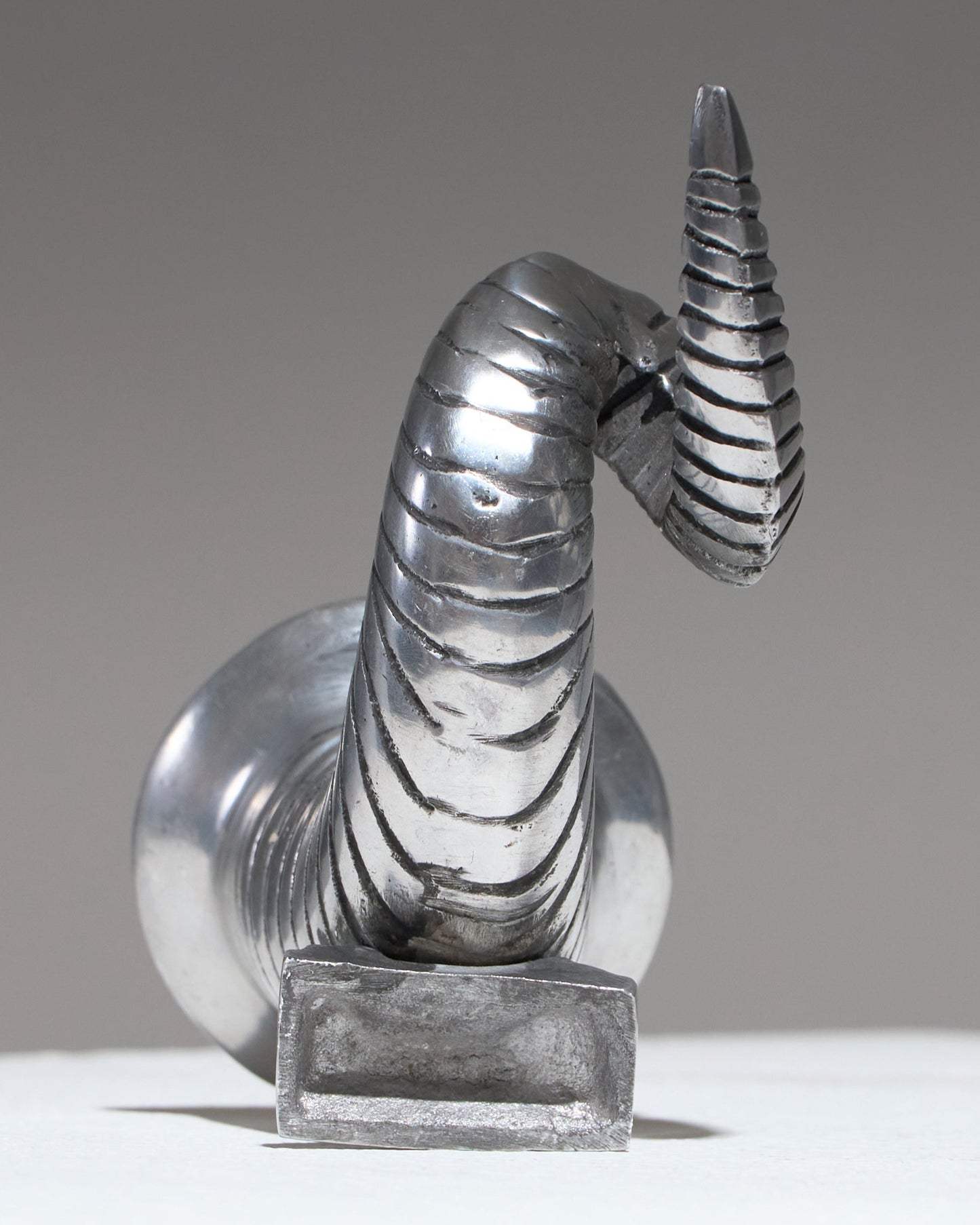 Pair of silver-plated horn candlesticks, 1960s