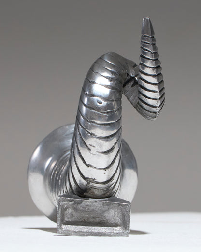 Pair of silver-plated horn candlesticks, 1960s