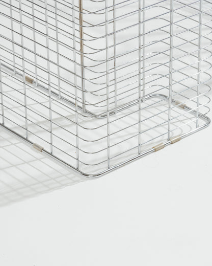 Large wire desk in glass and metal, Terence Conran, 1980s