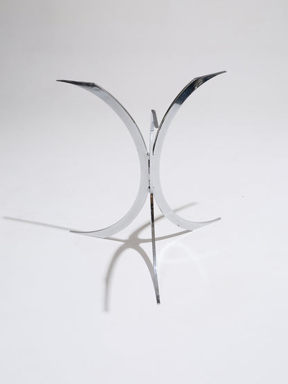 TABLE À MANGER RONDE EN VERRE ET MÉTAL, BORIS TABACOFF, 1970s