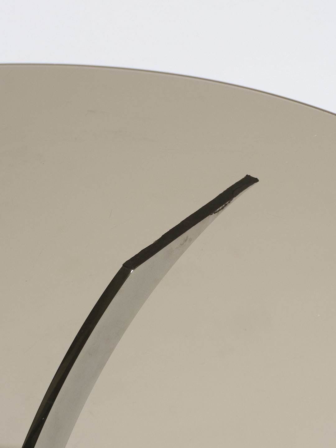 TABLE À MANGER RONDE EN VERRE ET MÉTAL, BORIS TABACOFF, 1970s