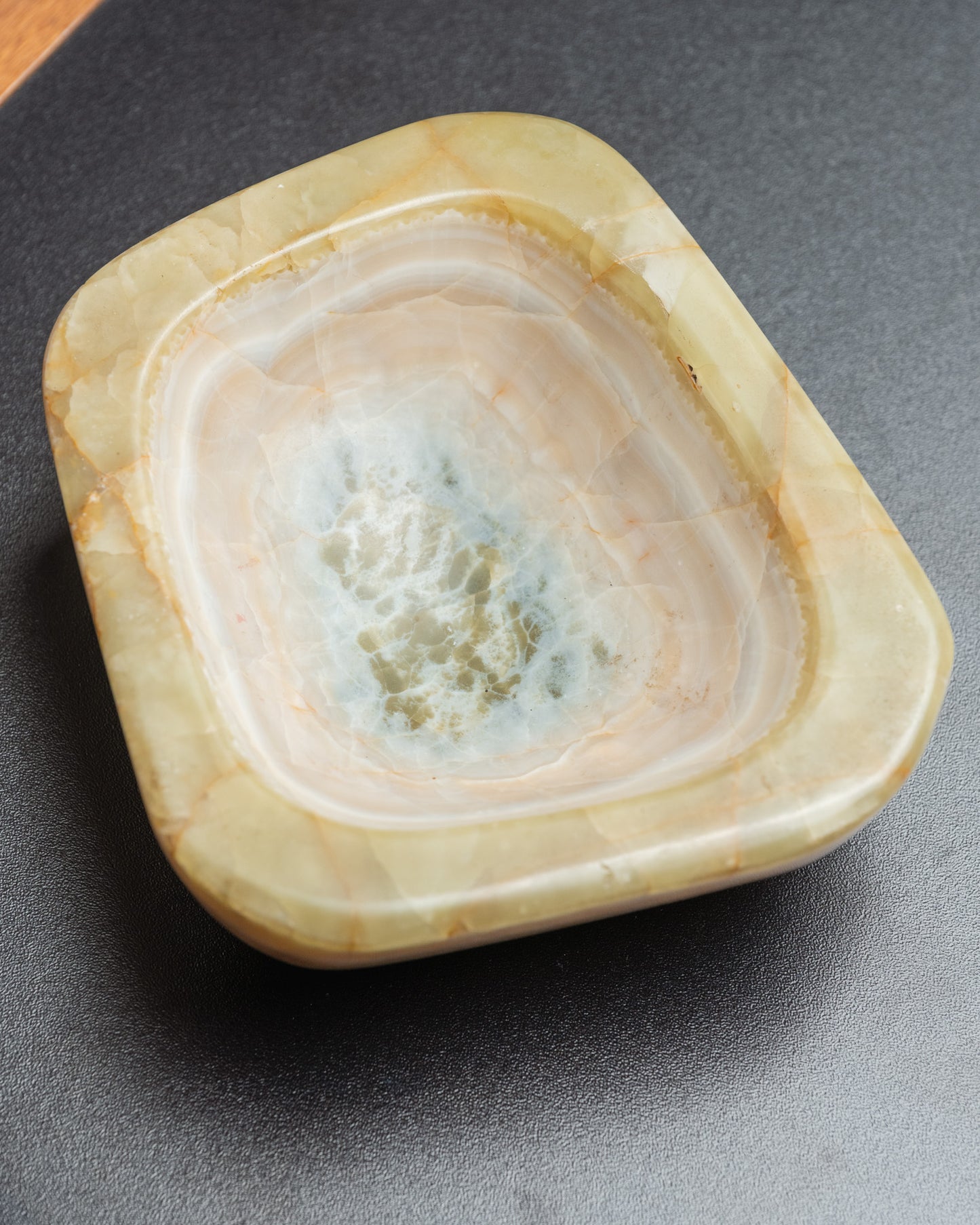 Onyx valet tray or small ashtray, 1970s