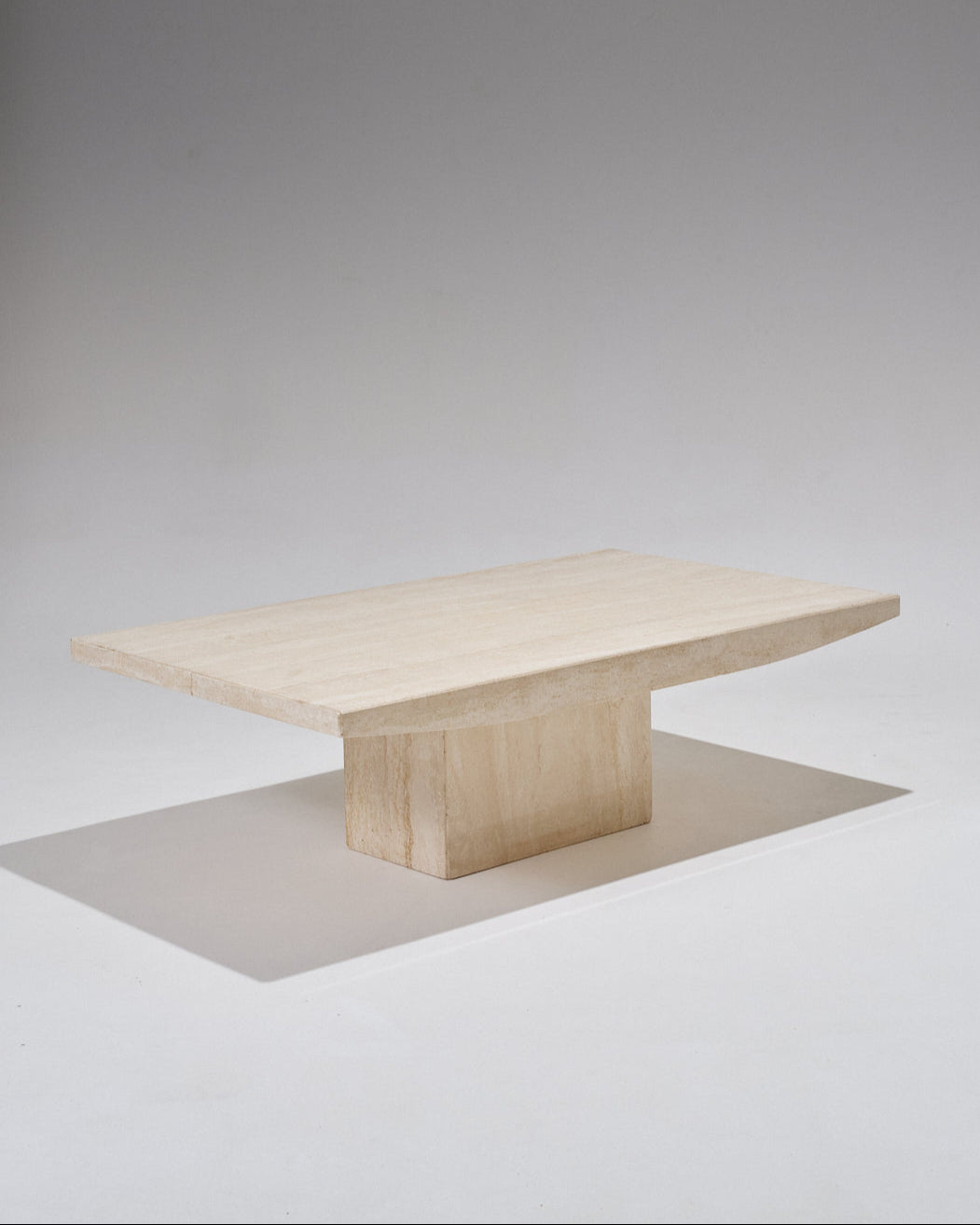Rectangular travertine coffee table, 1980s 