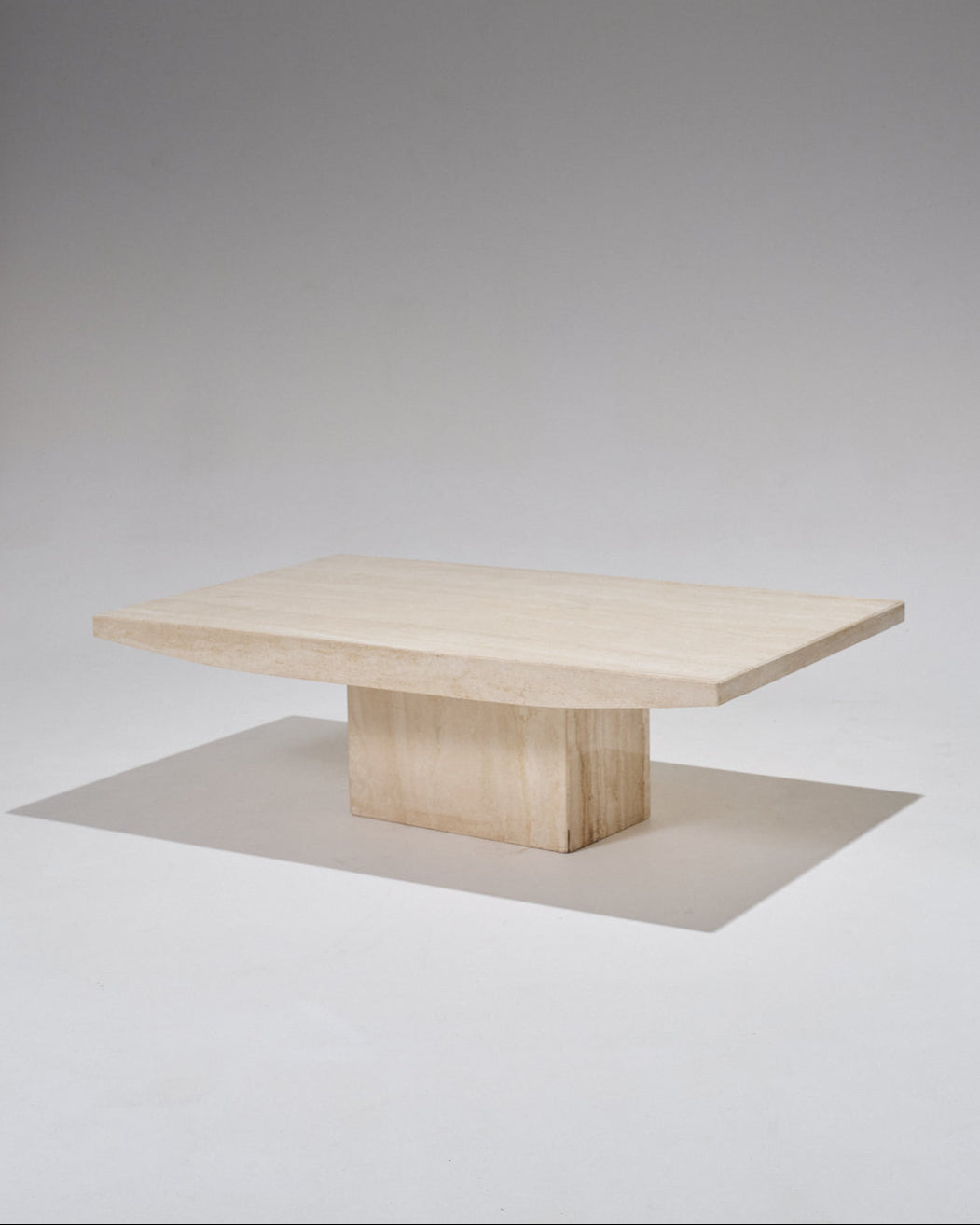 Rectangular travertine coffee table, 1980s 
