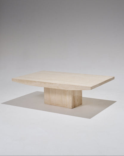 Rectangular travertine coffee table, 1980s 
