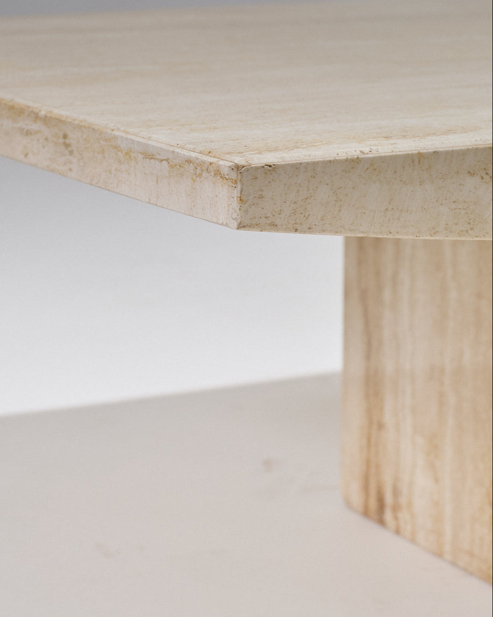 Rectangular travertine coffee table, 1980s 