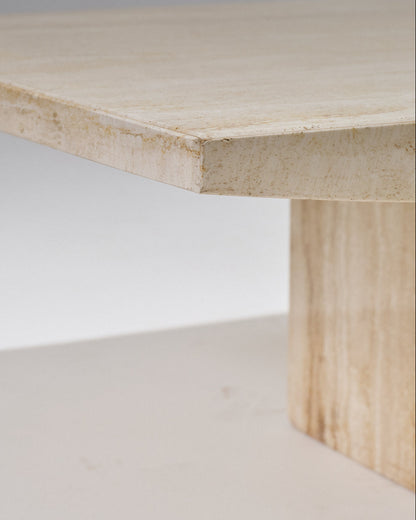 Rectangular travertine coffee table, 1980s 