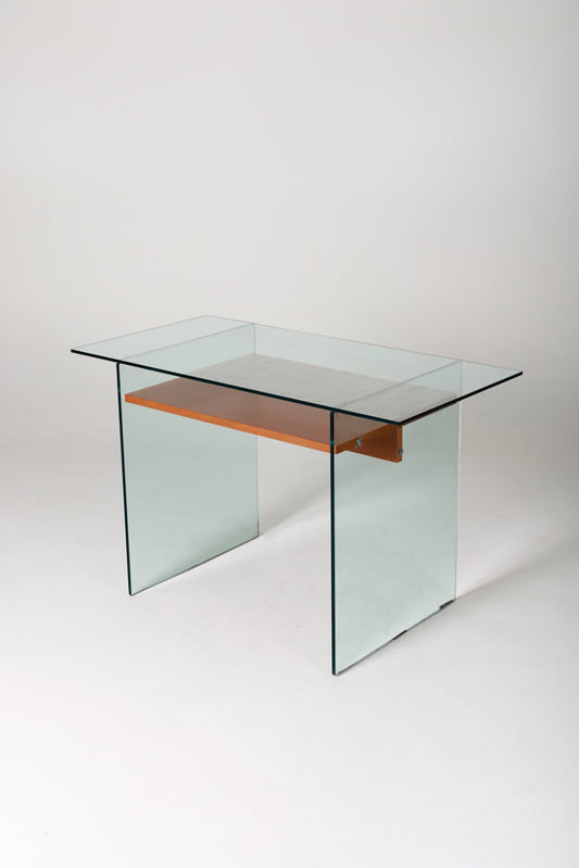 WOOD AND GLASS DESK