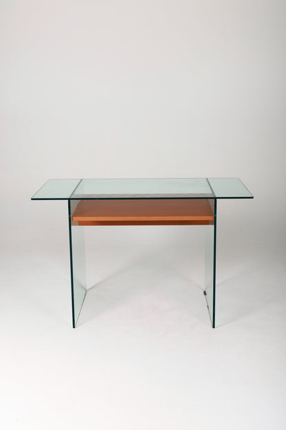 BUREAU EN BOIS ET VERRE