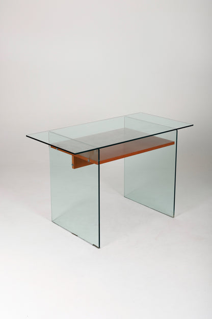 BUREAU EN BOIS ET VERRE
