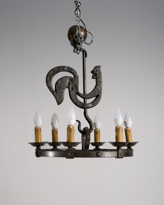 LUSTRE AU COQ, JEAN TOURET, 1950s