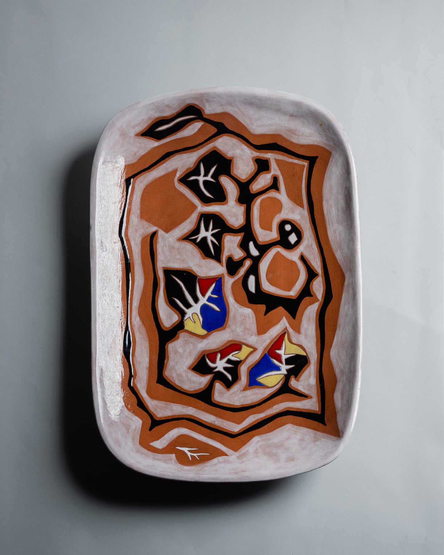 PLAT RECTANGULAIRE EN CÉRAMIQUE, JEAN LURÇAT, 1950s