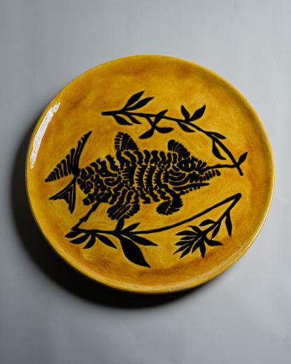 PLAT ROND EN CÉRAMIQUE, JEAN LURÇAT, 1950s