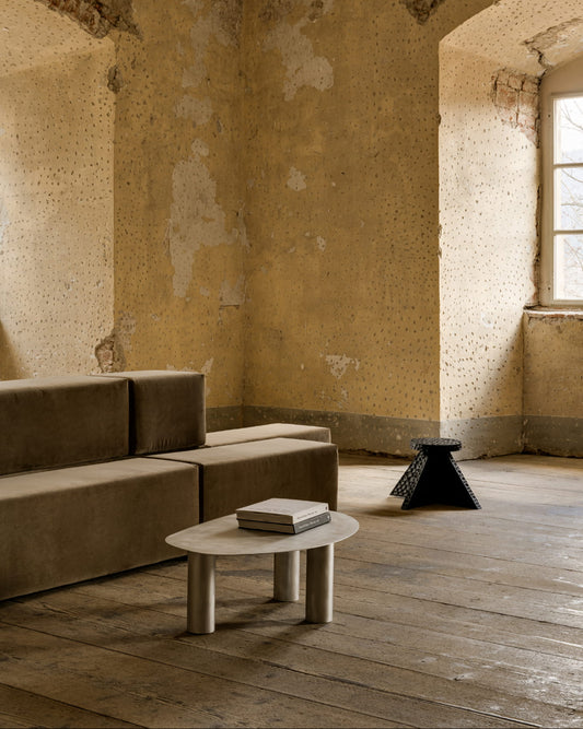 OBJECT 115 BRUSHED ALUMINUM COFFEE TABLE