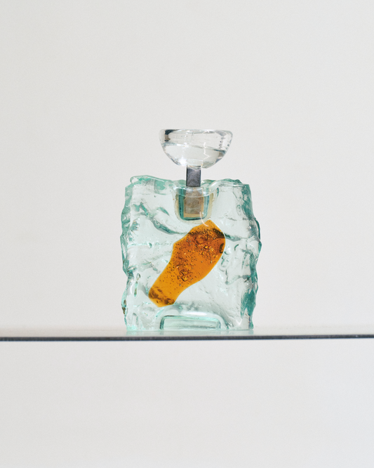 ORANGE GLASS CANDLESTICK, ANDRZEJ RAFALSKI, 1980s