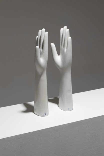 WHITE PORCELAIN HAND SCULPTURE, 1950s