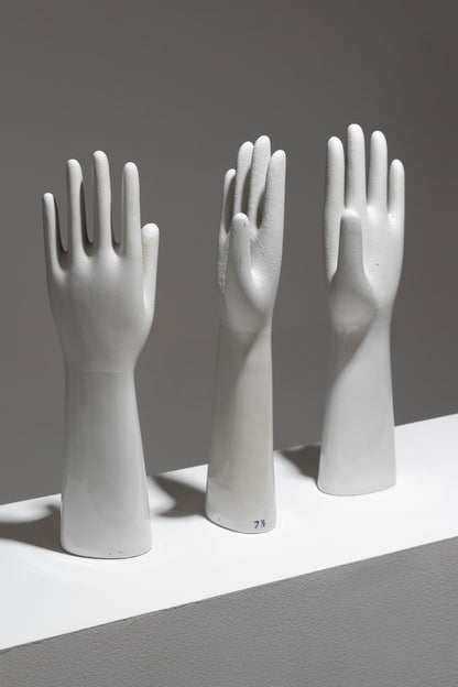 WHITE PORCELAIN HAND SCULPTURE, 1950s