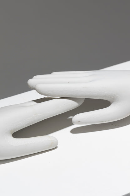 WHITE PORCELAIN HAND SCULPTURE, 1950s