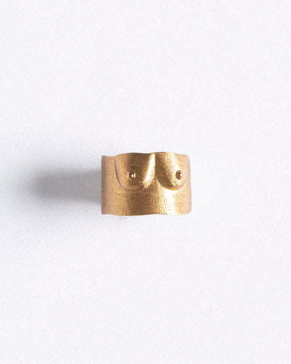 BAGUE SCULPTURE N°1 LIGHT VERMEIL BROSSÉ