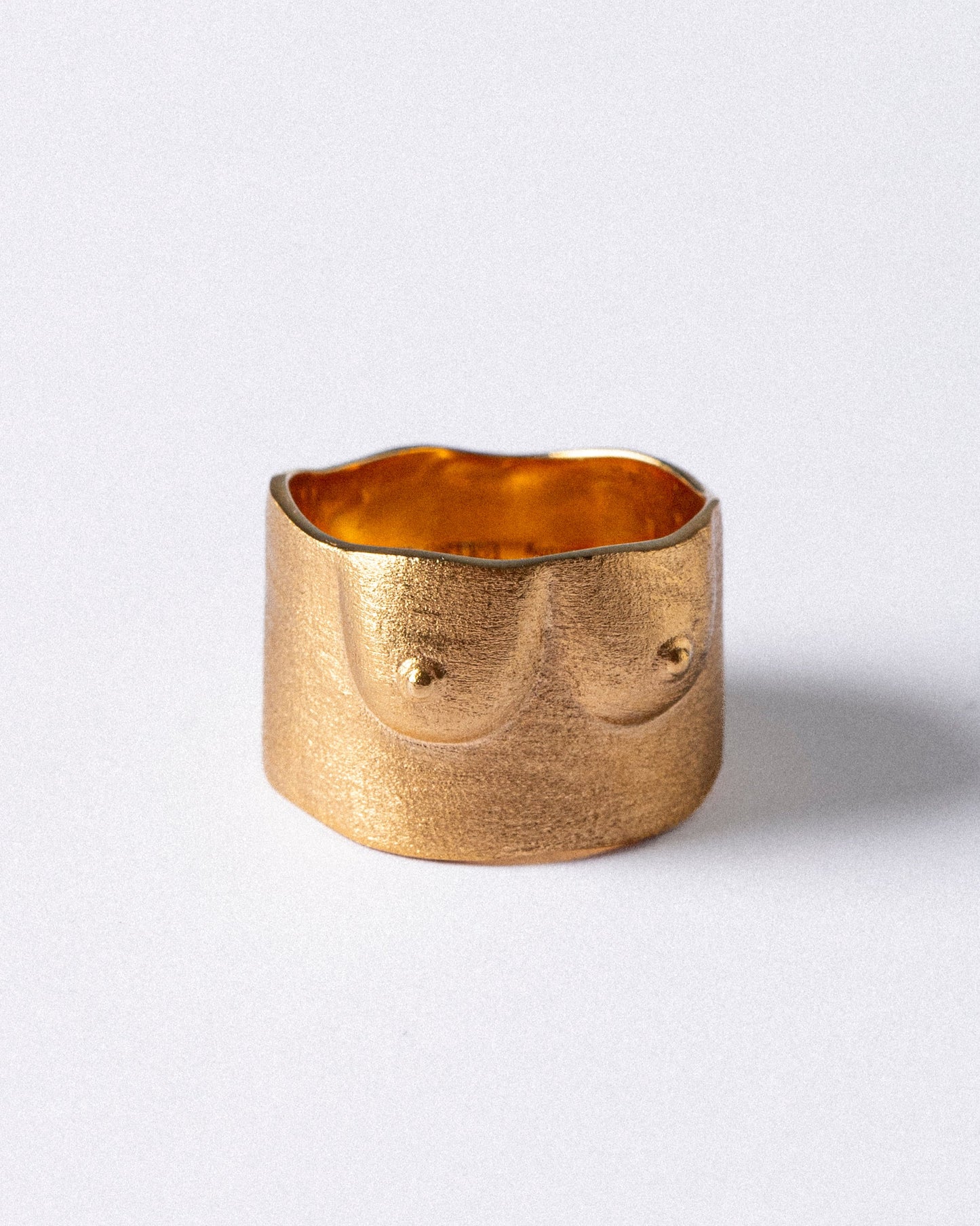 BAGUE SCULPTURE N°1 LIGHT VERMEIL BROSSÉ