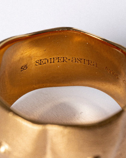 BAGUE SCULPTURE N°1 LIGHT VERMEIL BROSSÉ