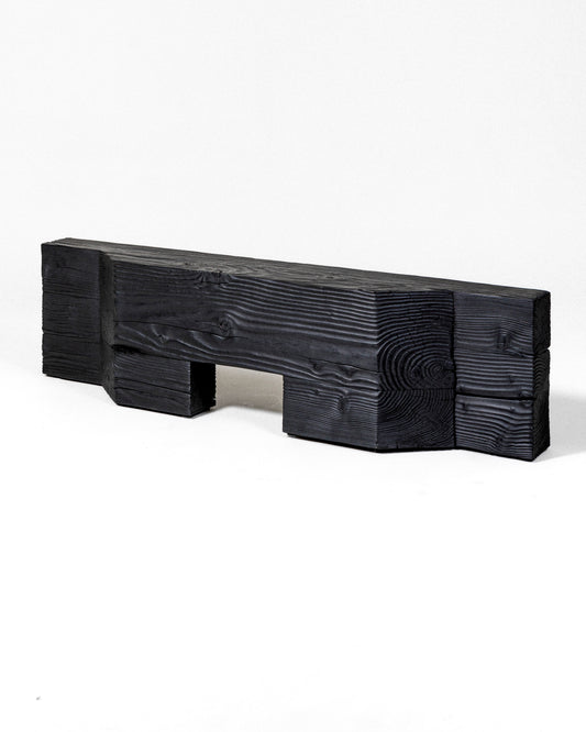 Black wooden bench